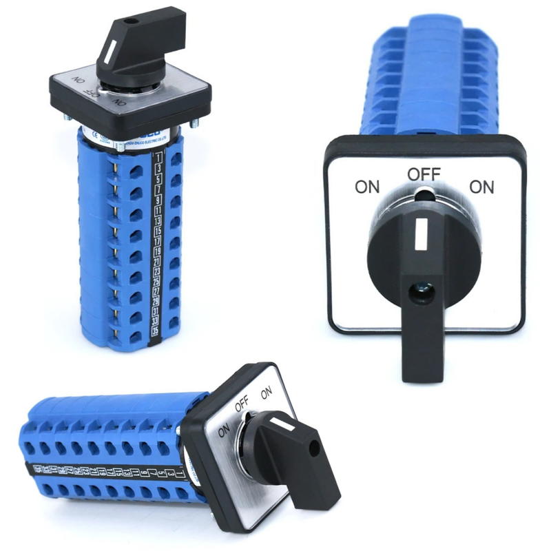 [493] Selector Reversible 3 Posiciones On-off-on 20 Amper 9 Polos