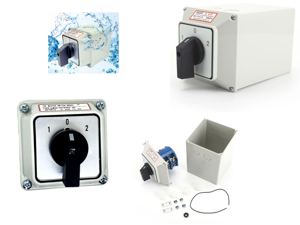 Selector 3 Posiciones 1-0-2 A Prueba De Agua 125 Amp Sellado