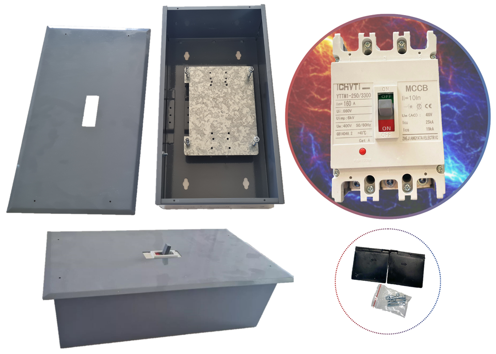 [532] Gabinete + Interruptor 160 Amper Caja Moldeada 3 Polos Termomagnetico SOBREPONER