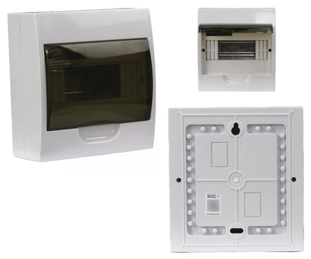 [558] Caja Gabinete 6 Pastillas Centro Carga Riel Din Interperie