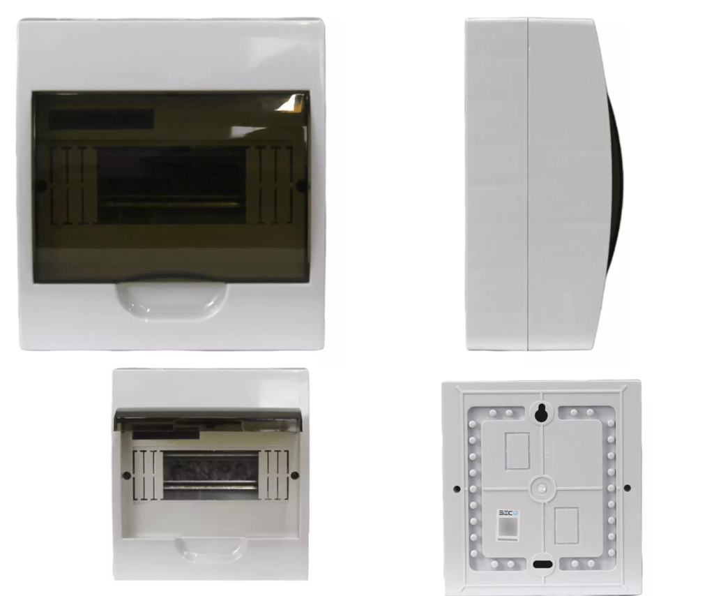 [560] Caja Gabinete 8 Pastillas Centro Carga Riel Din Interperie