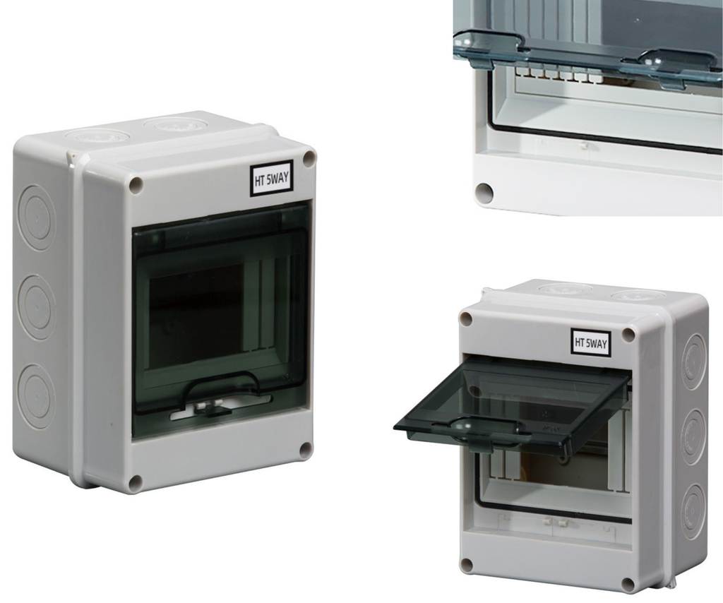 [564] Caja Gabinete 5 Pastillas Ip65 Interperie Centro Carga Riel