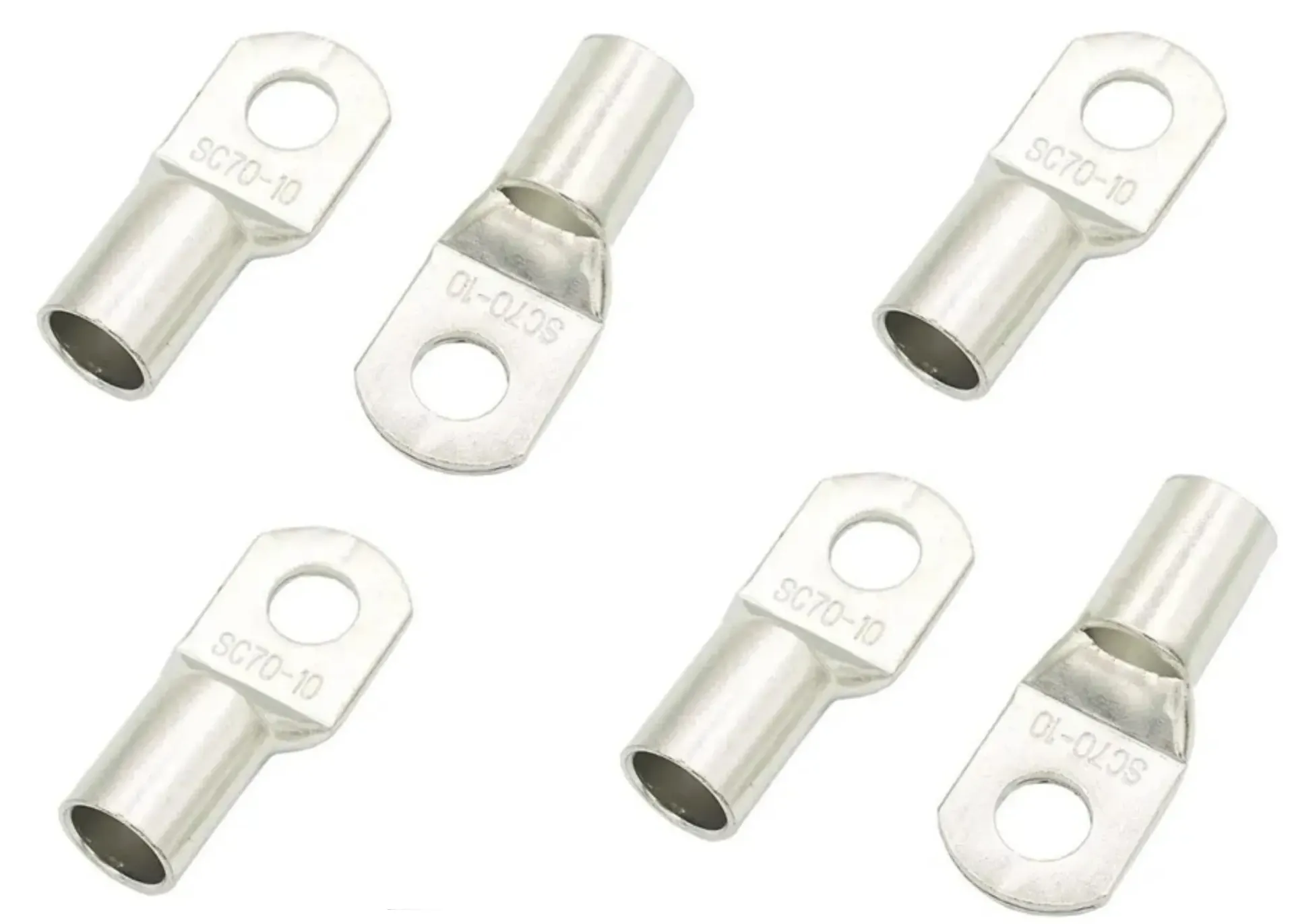 [603] Kit 6 Terminales Zapata Cobre Sc70-10 Estañado Anillo A Tope