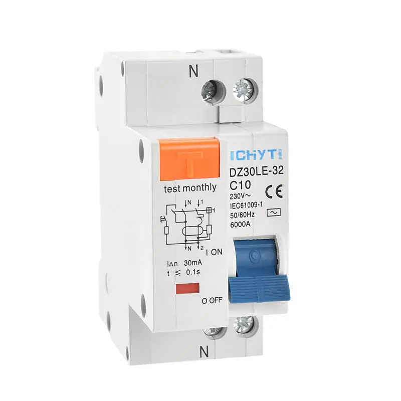 [605] Interruptor Disyuntor Diferencial 10a L+n Breaker Fuga Tierr