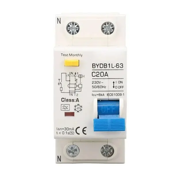 [606] Interruptor Disyuntor Diferencial 20a L+n Breaker Fuga Tierr
