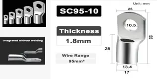 Kit 6 Terminales SC95-10, Specification: SC95-10, For MCCB: 300 Amp, SKU: 543