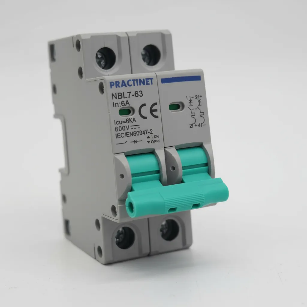 [658] Pastilla Interruptor Termomagnético 6a 2p Cd Solar Riel Din