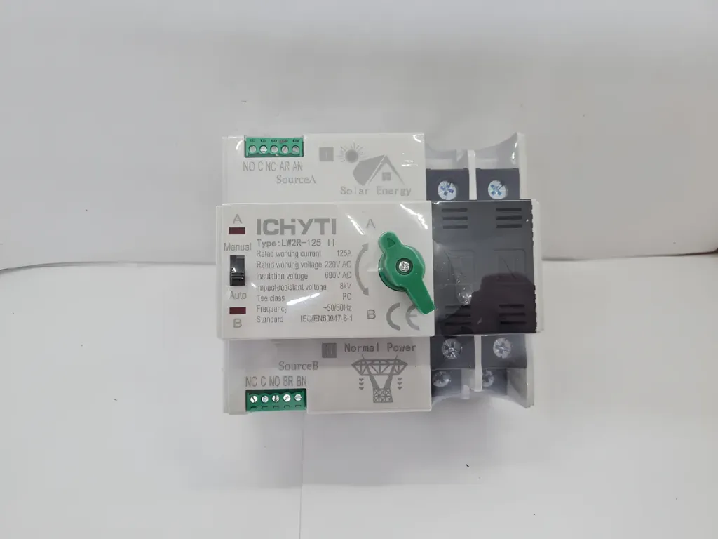 Interruptor Automatico Ats 125a 2p 110v 220v Solar Ac Transf
