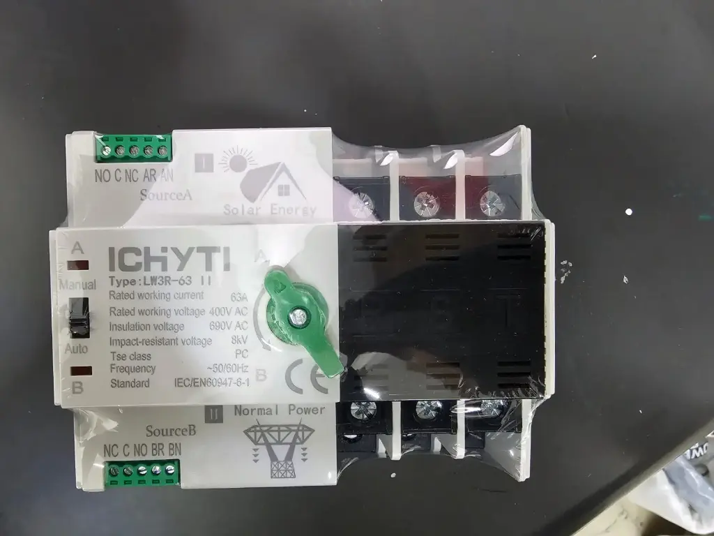 Interruptor Automatico Ats 63a 3p 110v 220v Solar Ac Transf