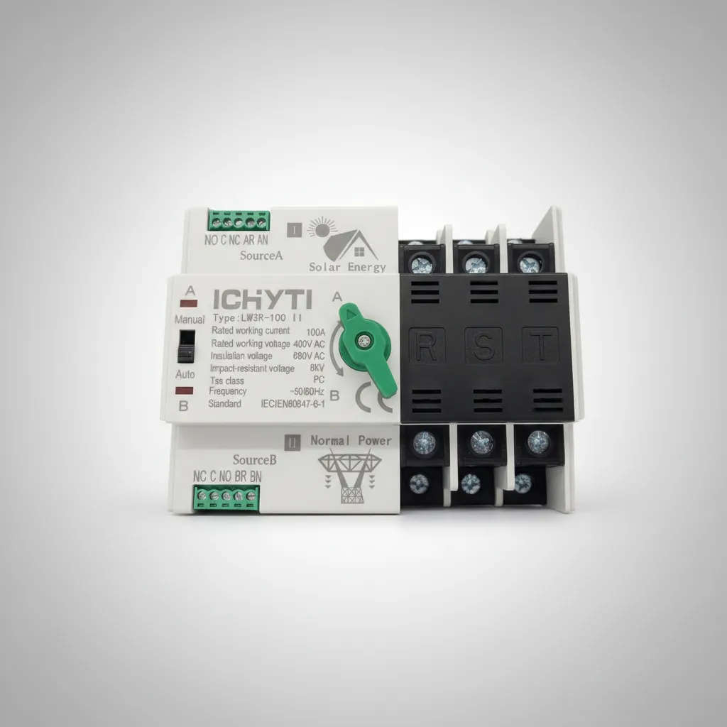 Interruptor Automatico Ats 100a 3p 220v 440v Solar Ac Transf