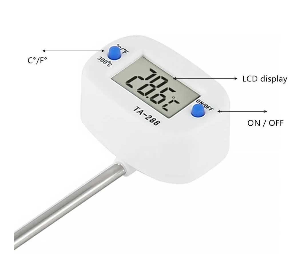 Termometro Digital Para Cocina Punzon De Alimentos Medicion De Temperatura  - Canela Hogar