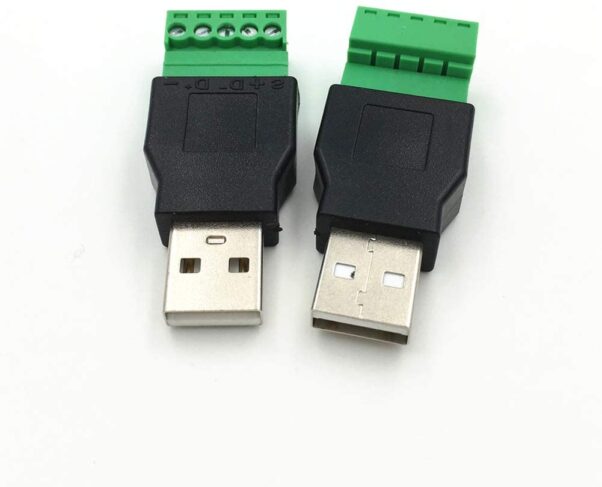 Adaptador Usb Macho A Clemas Borne Terminal Conector 5 Pines - Imagen 2