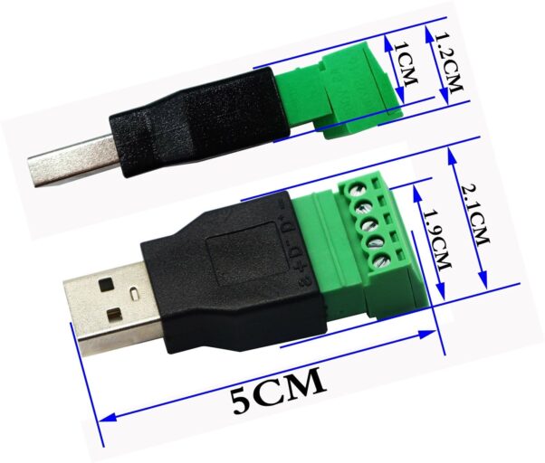 Adaptador Usb Macho A Clemas Borne Terminal Conector 5 Pines - Imagen 7