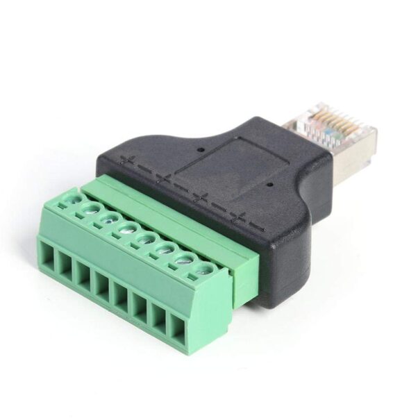 Adaptador Rj45 Macho A Clemas Borne Terminal Conector 8 Pin