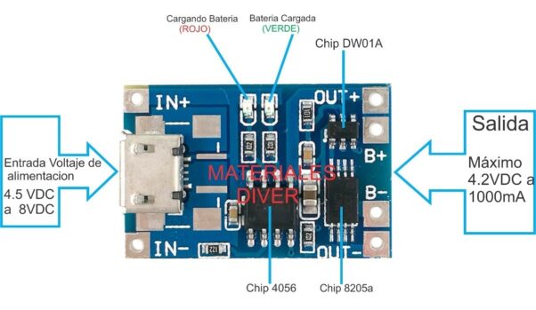 Modulo Cargador De Bateria Tp4056 Litio Lipo Con Proteccion - Imagen 2