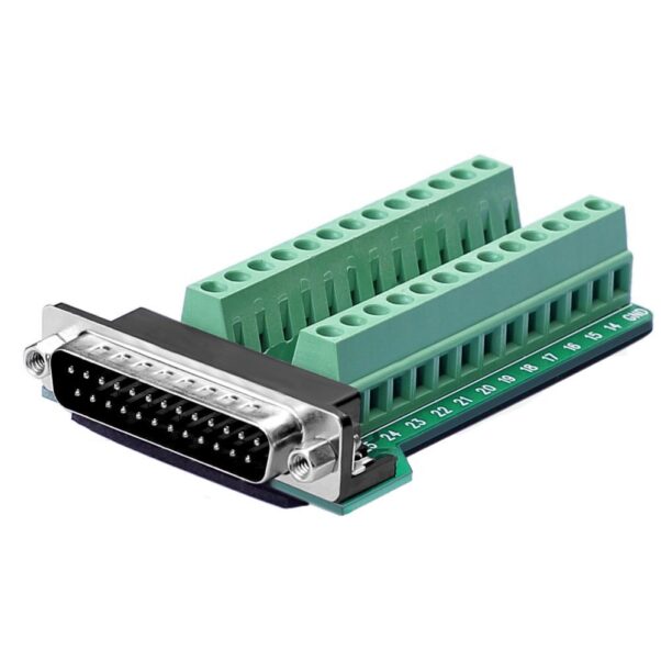 Adaptador Macho Db25-g D-sub Rs232 Terminal C/ Clemas Conect
