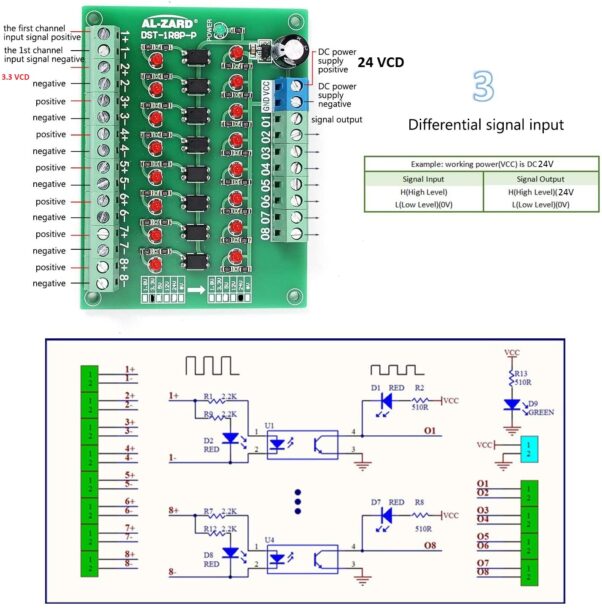 Modulo Optoacoplador 3.3v A 24v 8 Canales El817 Aislamiento - Imagen 3