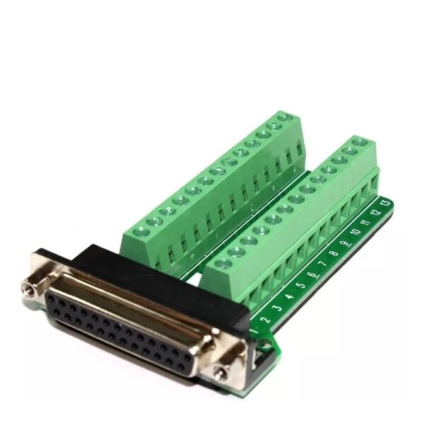 Adaptador Hembra Db25-m D-sub Rs232 Terminal C/ Clemas Conec