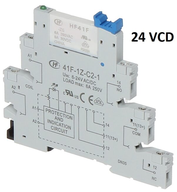 Relevador de Tipo Clema de 24 VCD Corriente Directa Modelo 41f-1z-c2-1