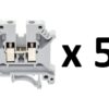 Paquete De 5 Clemas Borne Uk-5n Eléctrica Rail Din Awg 24-10