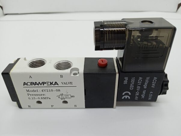 4V210-08 Airtac 5/2 Valvula Neumatica 24 VCA 1/4" Port Size